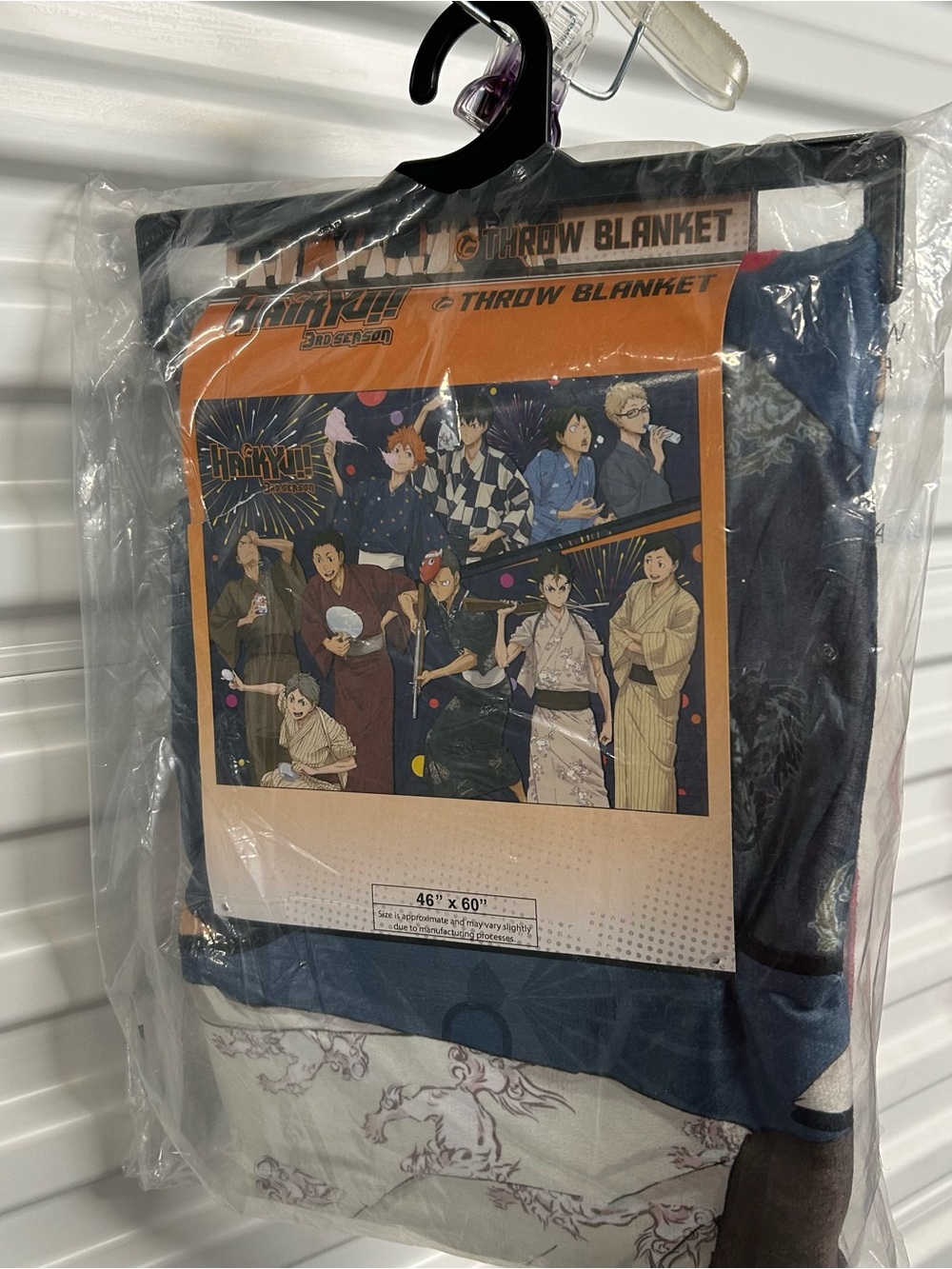 Haikyu!! Navy and Cream Anime Throw Blanket by (Brand)